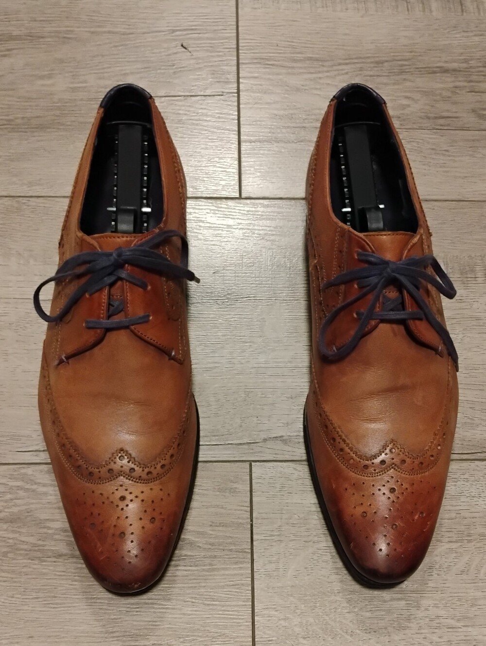 Ted Baker London Men's Hann 2 Tan Leather Wingtip Oxford Dress Shoes Size 9